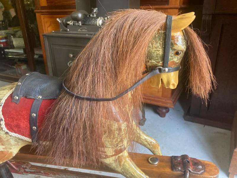 Rare Victorian Lines Bros. Rocking Horse ( 90 x 80 x 40cm )