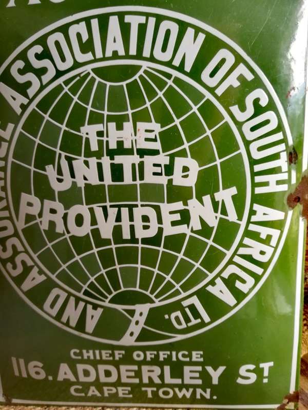 Vintage Enamel United Provident Sign ( 46 x 33 cm )