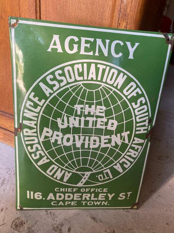 Vintage Enamel United Provident Sign ( 46 x 33 cm )