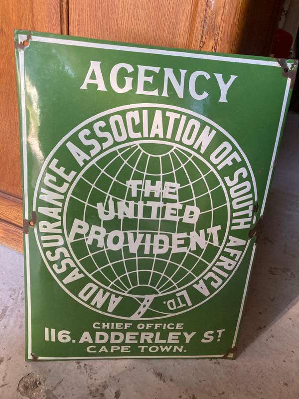 Vintage Enamel United Provident Sign ( 46 x 33 cm )