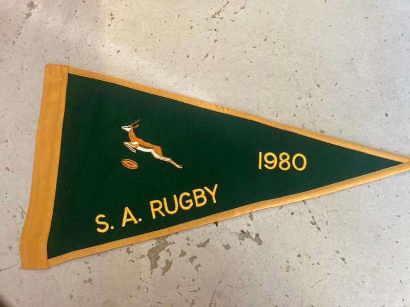 Rugby : Original Sideline Flag , Springbok 1980