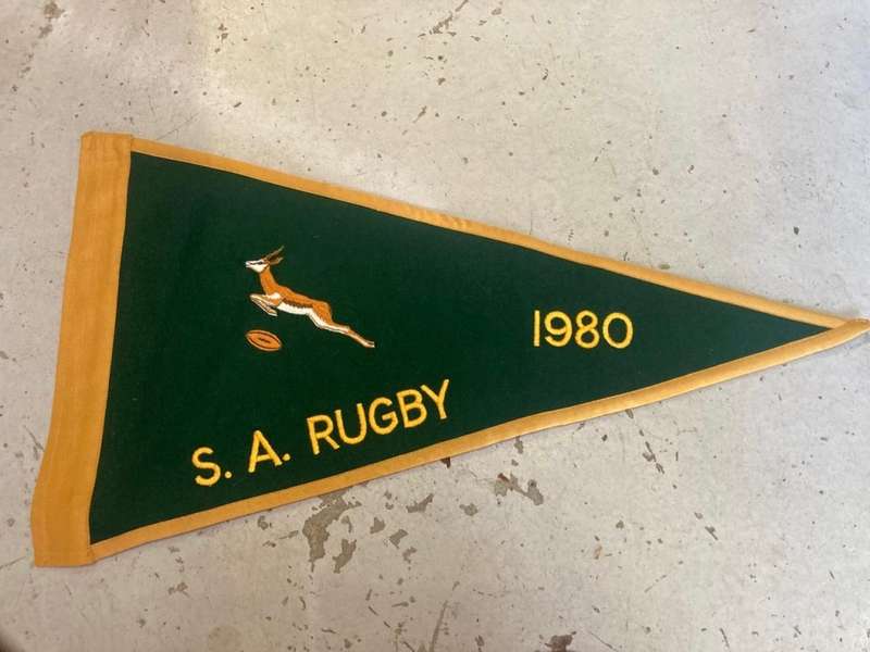 Rugby : Original Sideline Flag , Springbok 1980