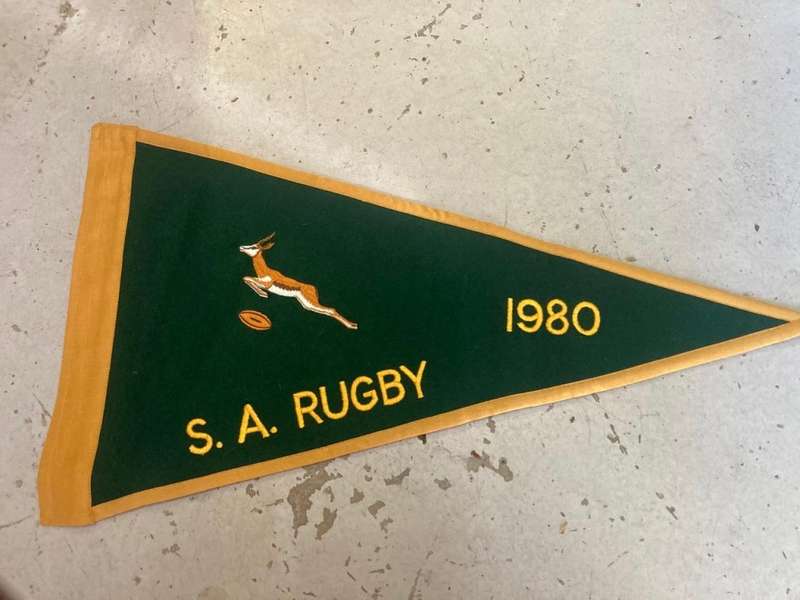 Rugby : Original Sideline Flag , Springbok 1980