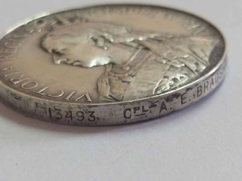 Boer War Silver Medal. Cpl AE Bradshaw , RAMG