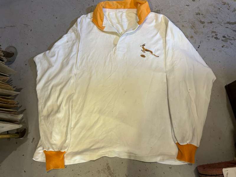 Rugby: Rare White Springbok Jersey no 4 , 1980`s