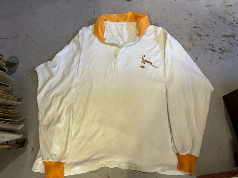 Rugby: Rare White Springbok Jersey no 4 , 1980`s