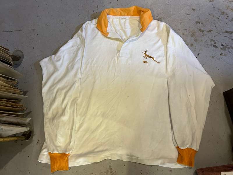 Rugby: Rare White Springbok Jersey no 4 , 1980`s