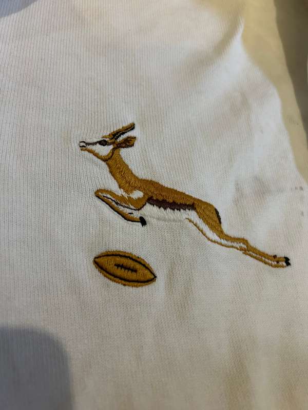 Rugby: Rare White Springbok Jersey no 4 , 1980`s