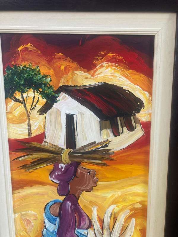 Oil Paintings : Pair of of Oilpaintings by Mateka ( 114 x 54 cm )