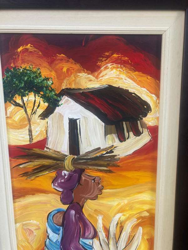 Oil Paintings : Pair of of Oilpaintings by Mateka ( 114 x 54 cm )