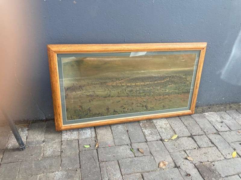 Vintage Africana Bloedrivier Print ( 99 x 55 cm )