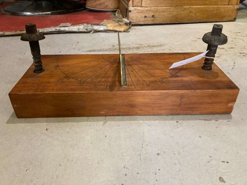 Brass Sundial on Wooden Base