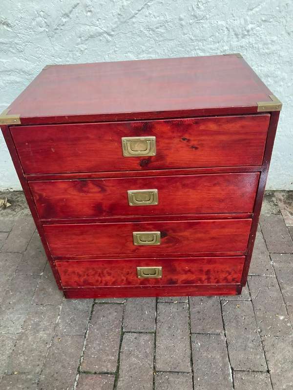 Pair of Drawer Cabinets with Brass Handles
