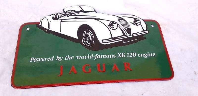 Enamel Embossed Jaguar Sign ( 37 x 23 cm )