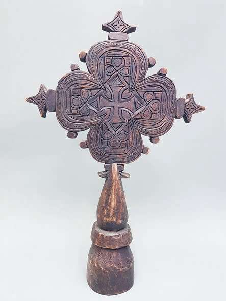 Ethiopian Icon Cross Handpainted