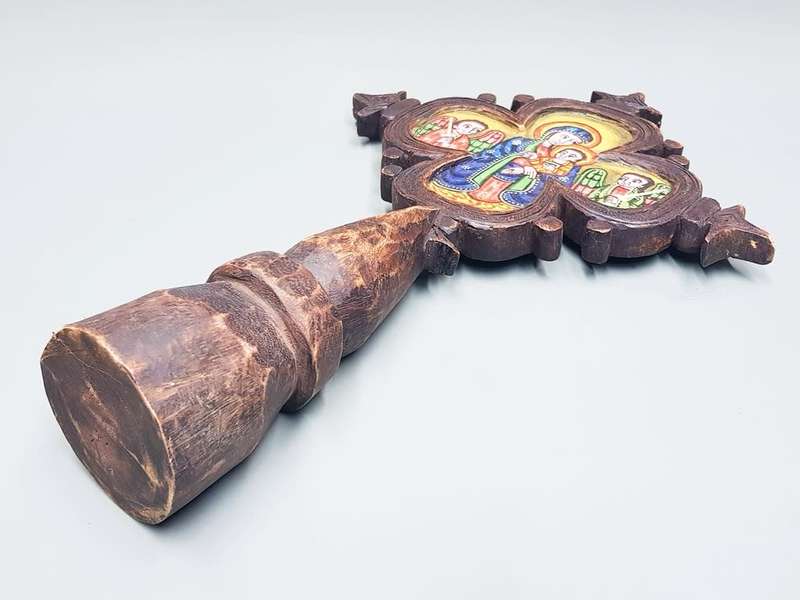 Ethiopian Icon Cross Handpainted