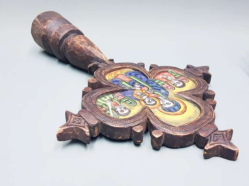Ethiopian Icon Cross Handpainted