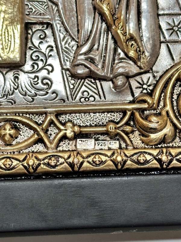 Silver ( 925) Greek Icon: St Constantine and St Helen