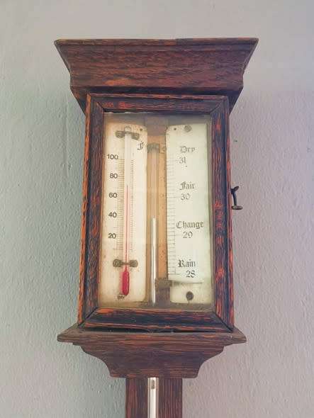 Victorian Mahogany Stick Barometer (95 cm )