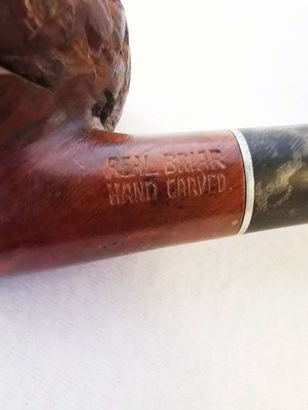 Briar Wood Pipes : a Pair carved with image of the Pope.