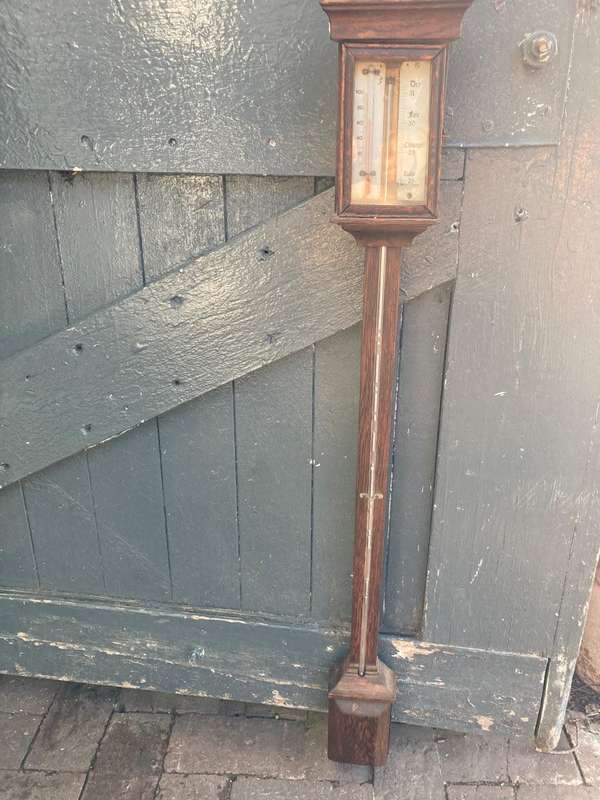 Victorian Mahogany Stick Barometer (95 cm )
