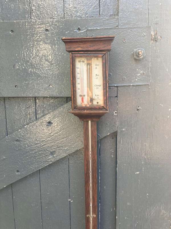 Victorian Mahogany Stick Barometer (95 cm )