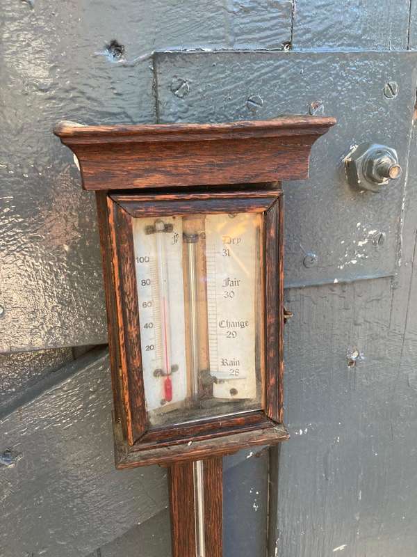 Victorian Mahogany Stick Barometer (95 cm )