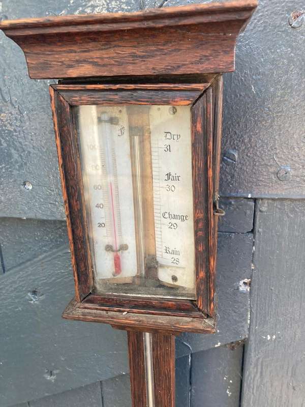 Victorian Mahogany Stick Barometer (95 cm )