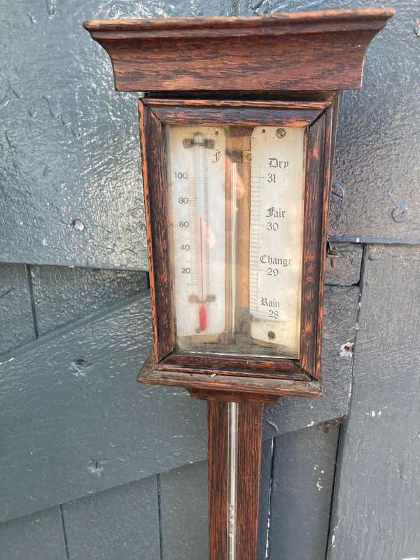 Victorian Mahogany Stick Barometer (95 cm )