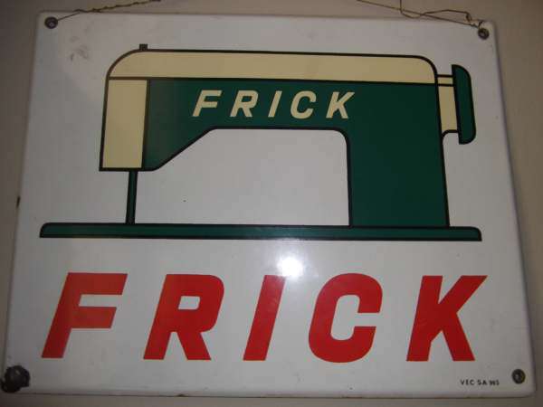 FRICK ENAMEL SIGN
