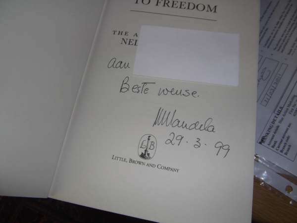 LONG WALK TO FREEDOM HANDSIGNED BY PRES MANDELA IN AFRIKAANS