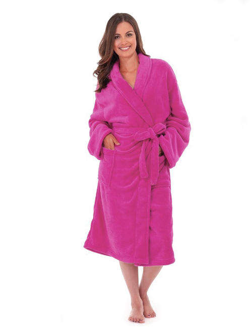 Personalised Rose Pink Towelling Gown Large