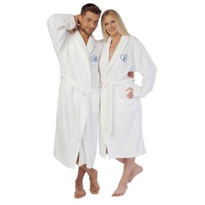 Personalised Cotton Gown White Window Pane Style Medium