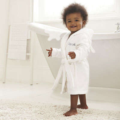 Personalised Baby Coral Fleece Gown 6-12 Yrs White