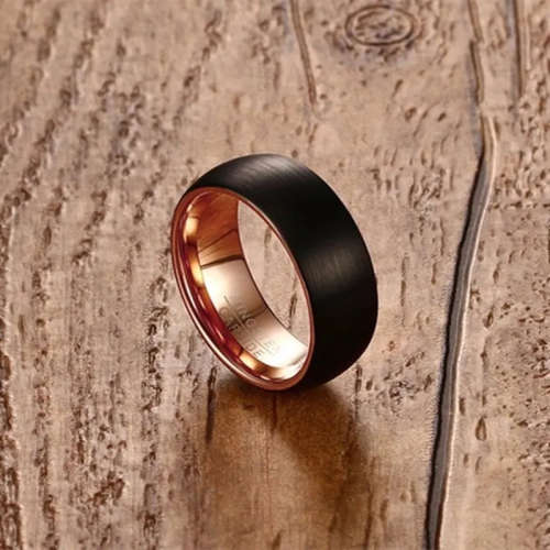 8mm Tungsten Carbide Steel Black Matte Ring