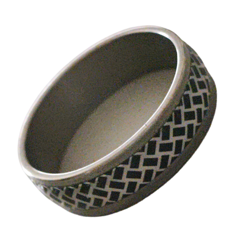 Silver Ring with Black & White Detail