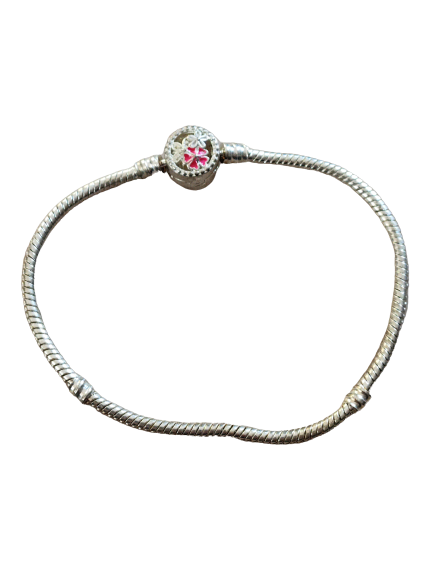 European Charm Bracelet - Flower Design Clasp