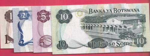 BOTSWANA1976 MASERI SET 1,2,5,1O PULA FIRST MESERI