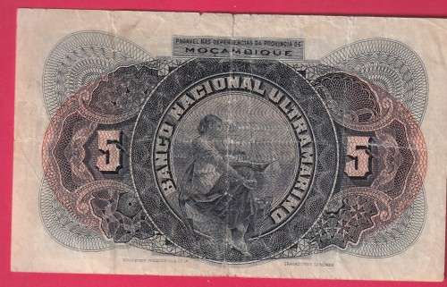 MOZAMBIQUE 1 JAN 1921 5 ESCUDOS P 89 A