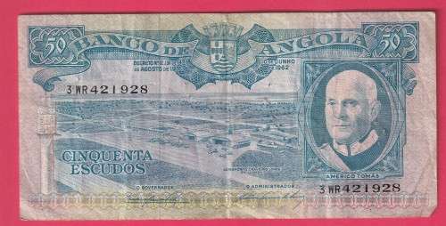 ANGOLA 1962 50 ESCUDOS  AND 1972 100 ESCUDOS