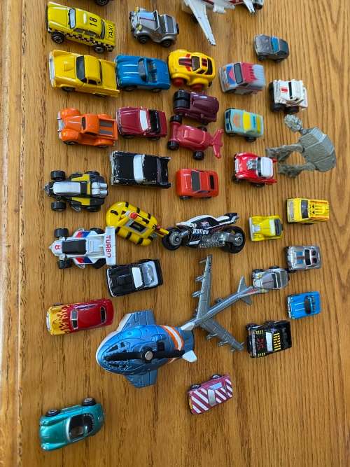 Micro machines and other small toys.