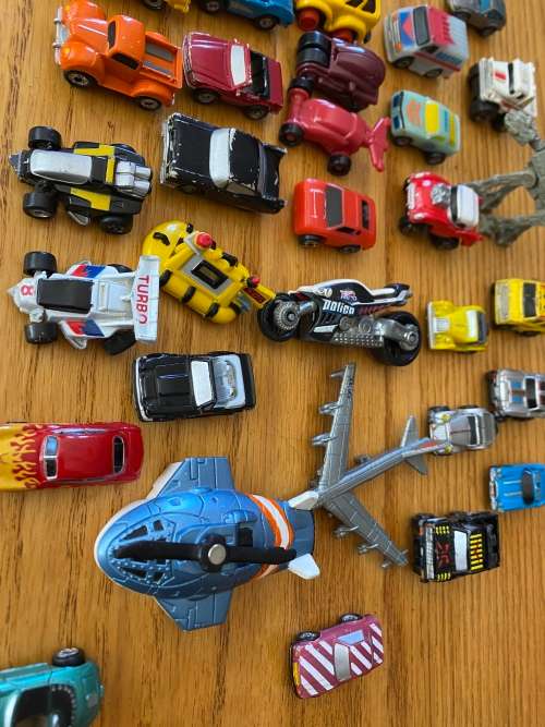 Micro machines and other small toys.