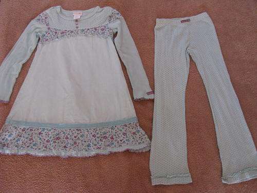 Turqouise NAARTJIE 2-piece set (long-sleeved dress and matching bottoms)