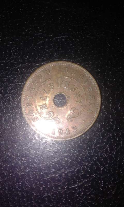 1942 half penny from Souther Rhodesia