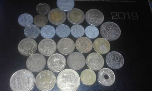 26 coins from Spain,Argentina and Brazil