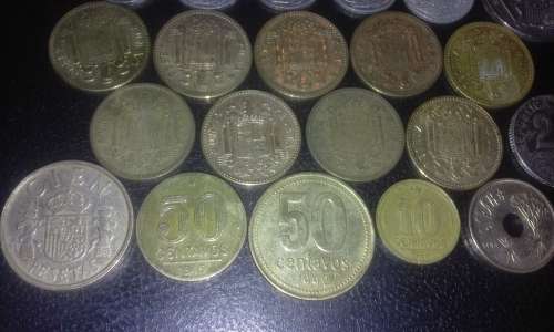 26 coins from Spain,Argentina and Brazil