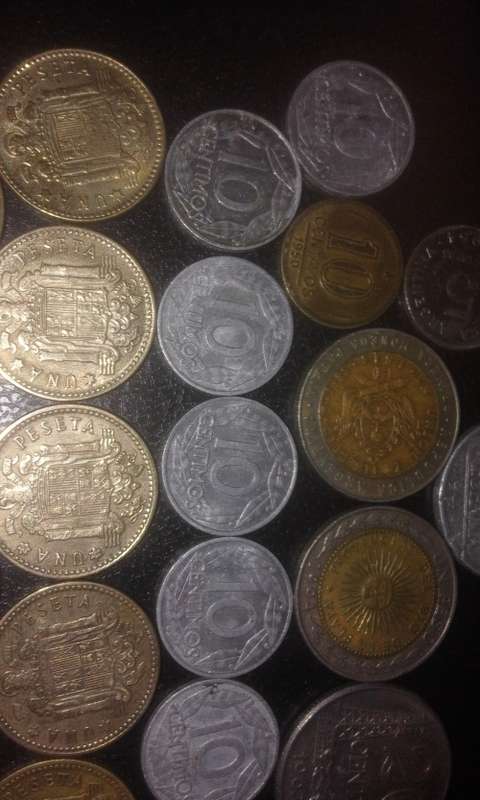26 coins from Spain,Argentina and Brazil