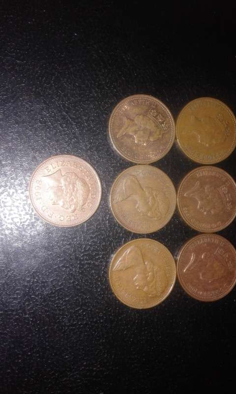 7* 1penny coins from England