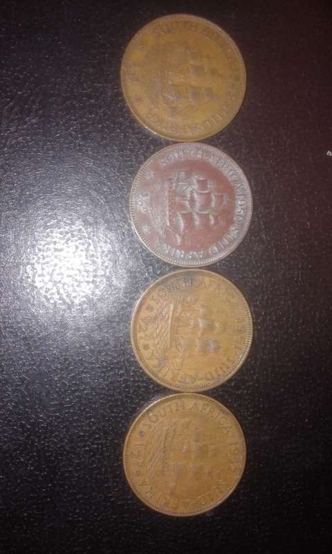 1943;50;51and52 half pennys from South Africa