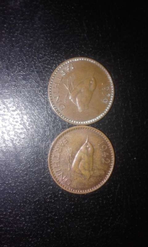 1939 and 1942 British Farthings